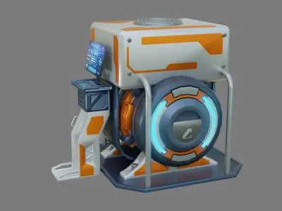 Sci-Fi Computer - Game Ready - PBR Low-poly 3D model 3