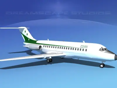 Douglas DC-9-20 Ozark Airlines 3D model