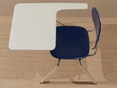 American school desk Free low-poly 3D model