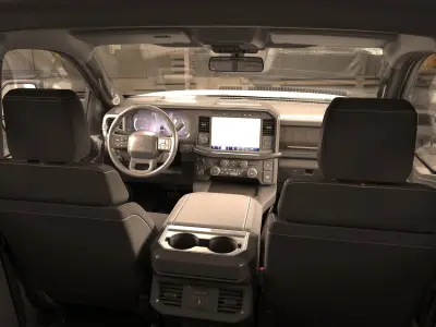 White Pickup Dump Truck 3D model