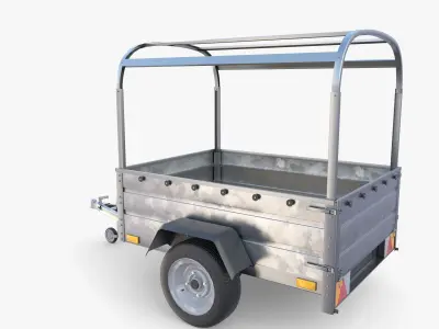 Cargo Trailer v2 Low-poly 3D model