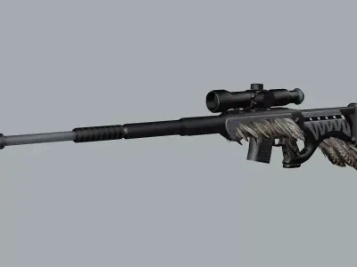 Remington M700 Tactical Bolt-action Sniper Rifle 3D Model Low-poly 3D model purchase