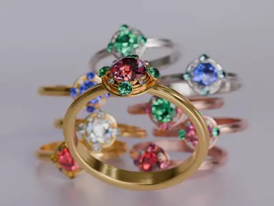 Princess Elena Gold Ring 3D model