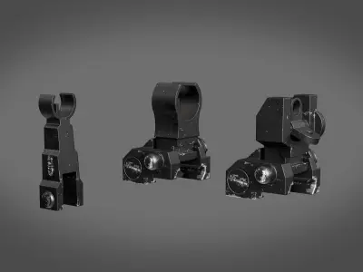 Iron Sights Two Texture sets Low-poly 3D model