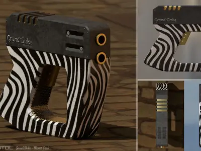 Cube Pistol Free low-poly 3D model