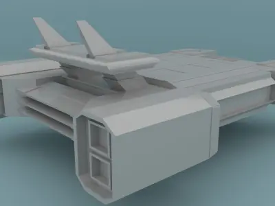 Cargo space ship Low-poly 3D model