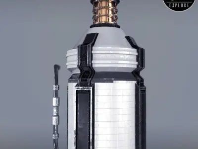 Rocket space small engine low poly Low-poly 3D model