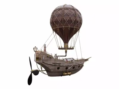 Steampunk Hot Air Balloon 3D model