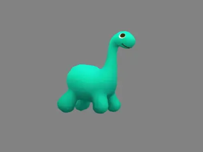 Cartoon little dinosaur toy Low-poly 3D model