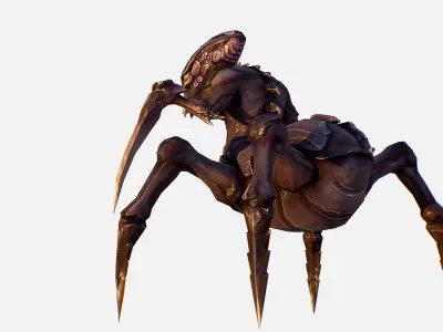 Arthropod Alien Hornbeam Bug Game Character Low-poly 3D model