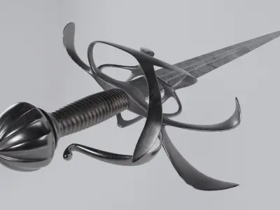 Rapier Dagger Low-poly 3D model