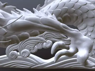 Japanese Carved Dragon High Poly 3D model