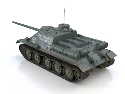 SU-100 - 23 - Soviet Tank Destroyer  3D model