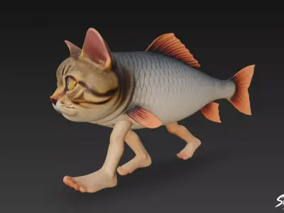 Trulimero Trulicina - Italian Brainrot Low-poly 3D model