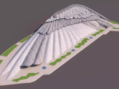 0126 - Bird Wing Building 3D model