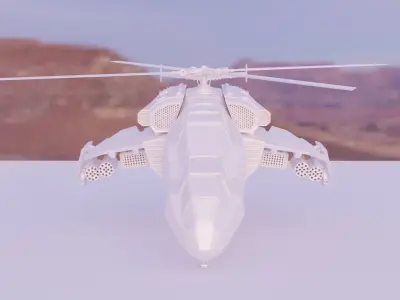 Generic Futuristic Attack Helicopter 3D Model 3D model