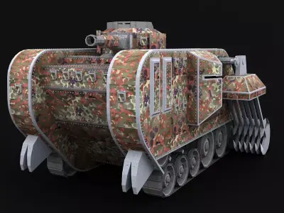 Super Tank War Machine Low-poly 3D model