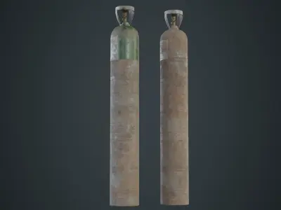 Gas Cylinder 2D Low-poly 3D model