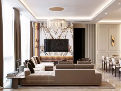 Living Room Model Free 3D model