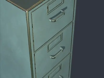 Vertical Filing Cabinet Low-poly 3D model