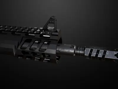 AR-15 Skeletonized  Low-poly 3D model