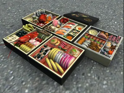 Japanese cuisine Osechi Oseti 3D model