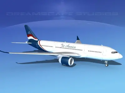 Airbus A350-800 Jet America 3D model