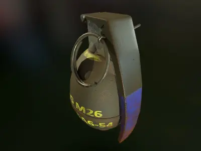 M-26 Frag Grenade Low-poly 3D model