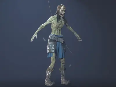 Zombie Archer Soldier Low-poly 3D model