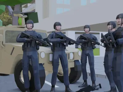 complete pack civil war low poly Low-poly 3D model