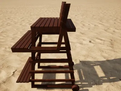 Lifeguard Chair on beach 3D model