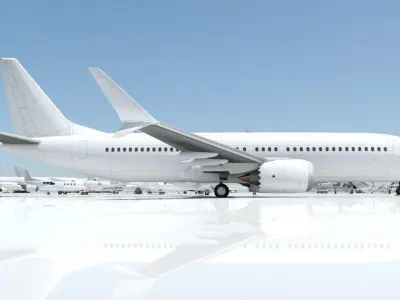 B737 Max 8  Static Low Poly Blank Low-poly 3D model