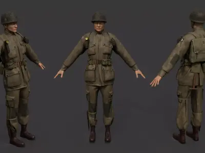 101st Airborne division soldier 3D model