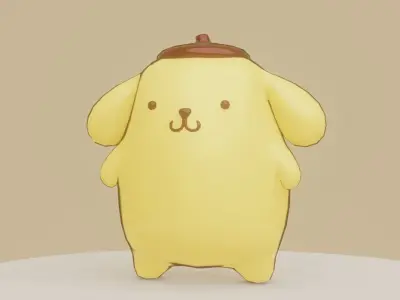 Pompompurin Low-poly 3D model Low-poly 3D model