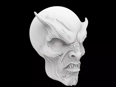 Alien Mutant Face 3D Print Model 3D print model purchase