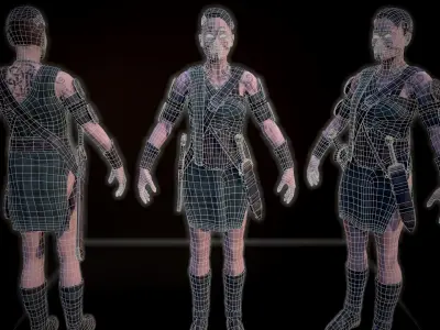 Celtic Warrior Low-poly 3D model