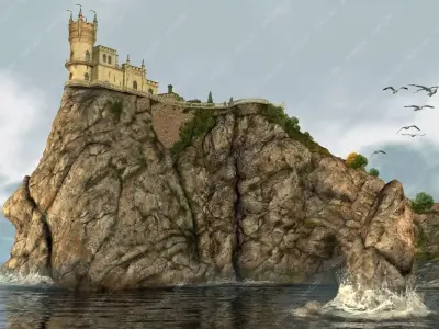 Castle Swallows nest Day Version 3D model