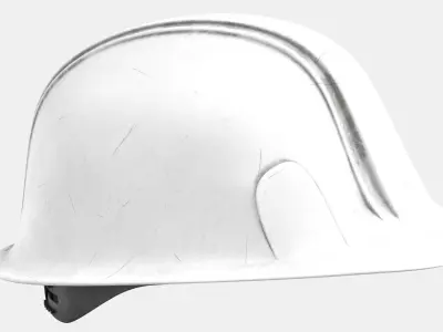Hard Hat - Construction Gear White Dirty 3D model