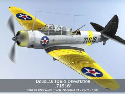 Douglas TDB-1 Devastator - 71S16  3D model