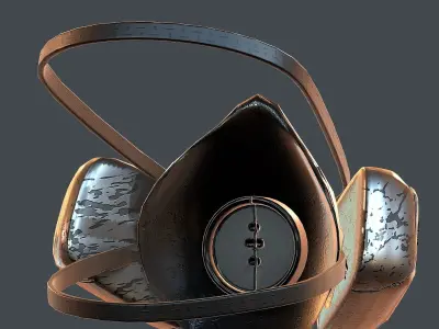Gas mask helmet 3d model scifi Low-poly  Low-poly 3D model