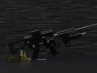 M416 Model and Textures 3D Model Rifle for Military Enthusiasts Free 3D model