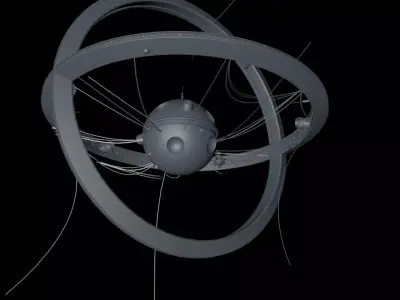 Sci-fi Flight Central Controller Low-poly 3D model