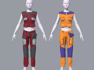 Cyber costume 1 3D model