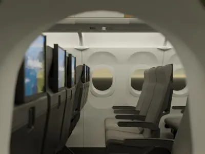 Airplane Interior Low-poly 3D model
