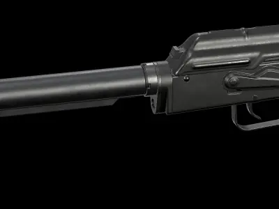 AK - Stock - AR15 Adapter Low-poly 3D model