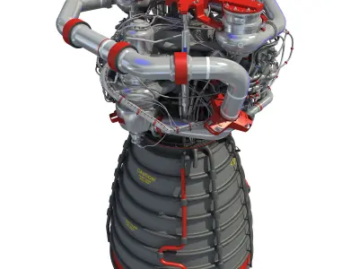 RS-25 Space Shuttle Rocket Engine 3D model
