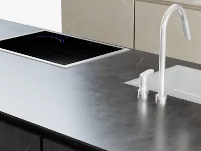 Modern Kitchen Free 3D model 6