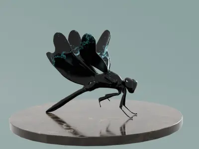 House Decoration Dragonfly Statue Low-poly 3D model