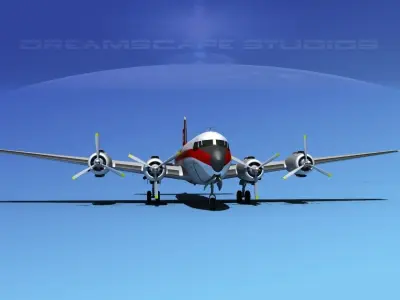 Douglas DC-7B Richards Aviation 3D model