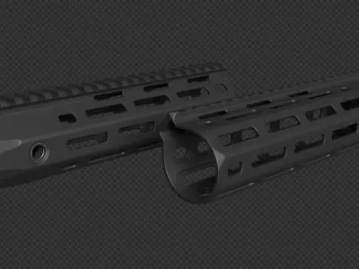 AR-15 KAC URX4 85Inch M-LOK Handguard Low-poly 3D model
